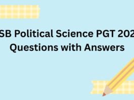 SSB Political Science PGT 2024 Questions with Answers