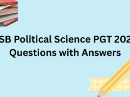 SSB Political Science PGT 2023 Questions with Answers SSB Political Science PGT 2023 Questions with Answers